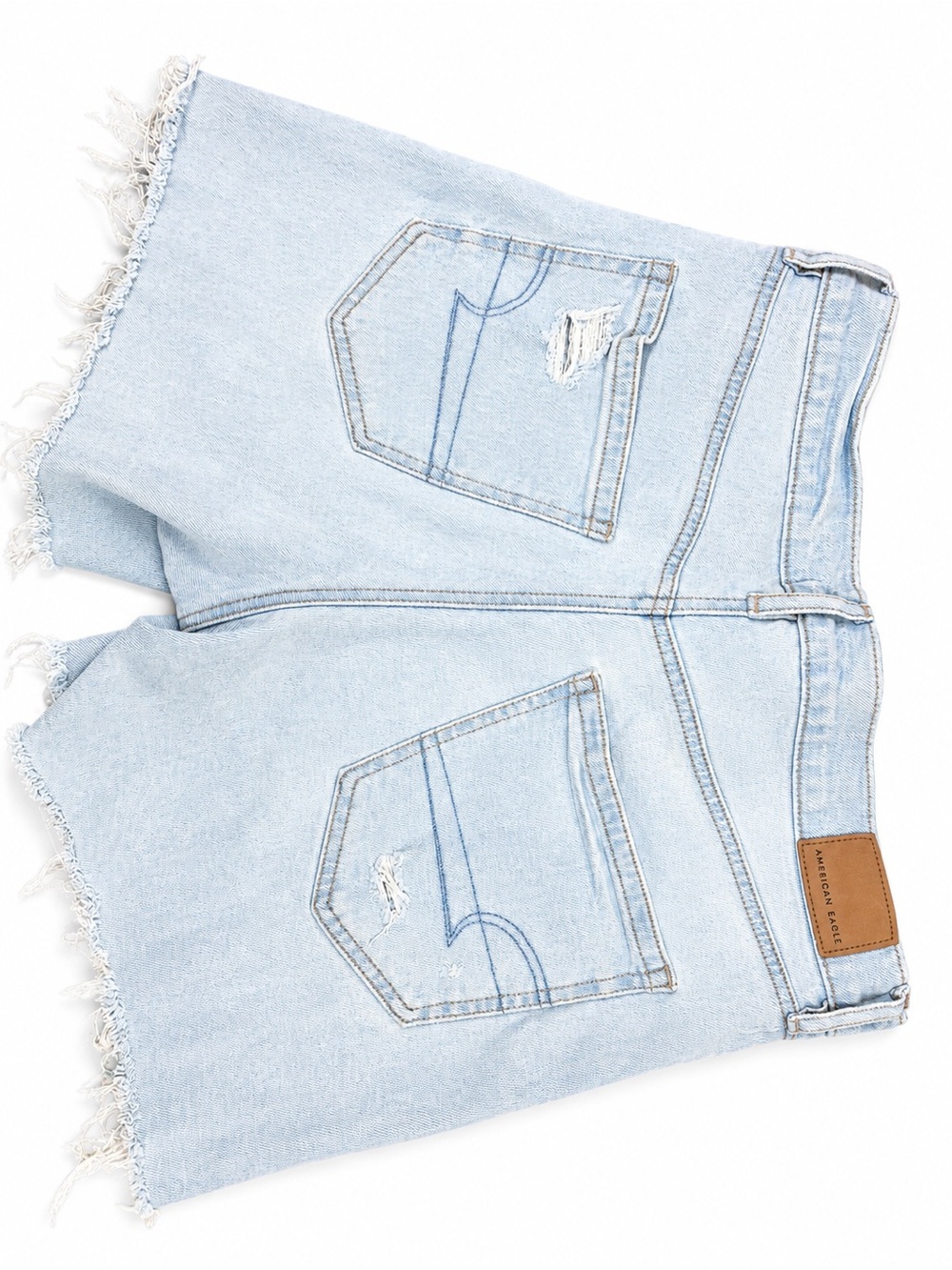 American Eagle Outfitters Light Blue Frayed Denim Shorts